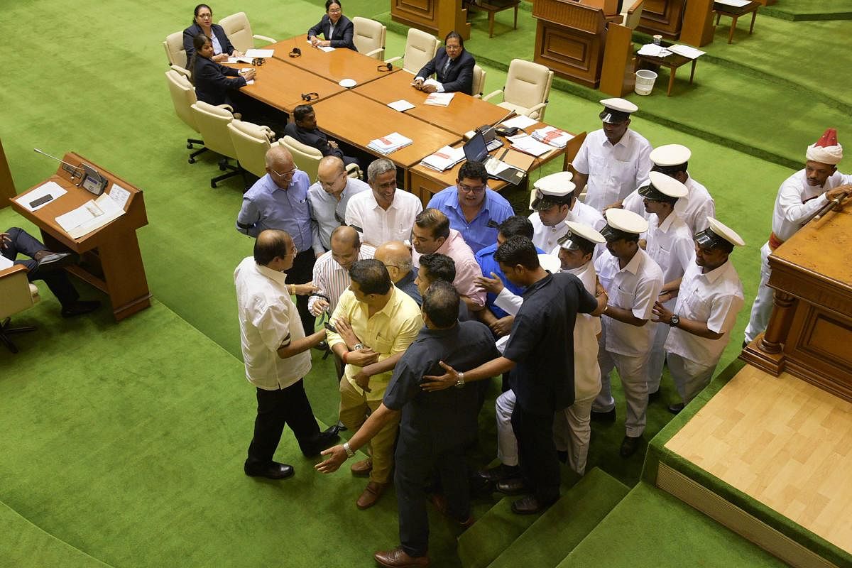   Opposition members in Goa Legislative Assembly (PTI Photo)
