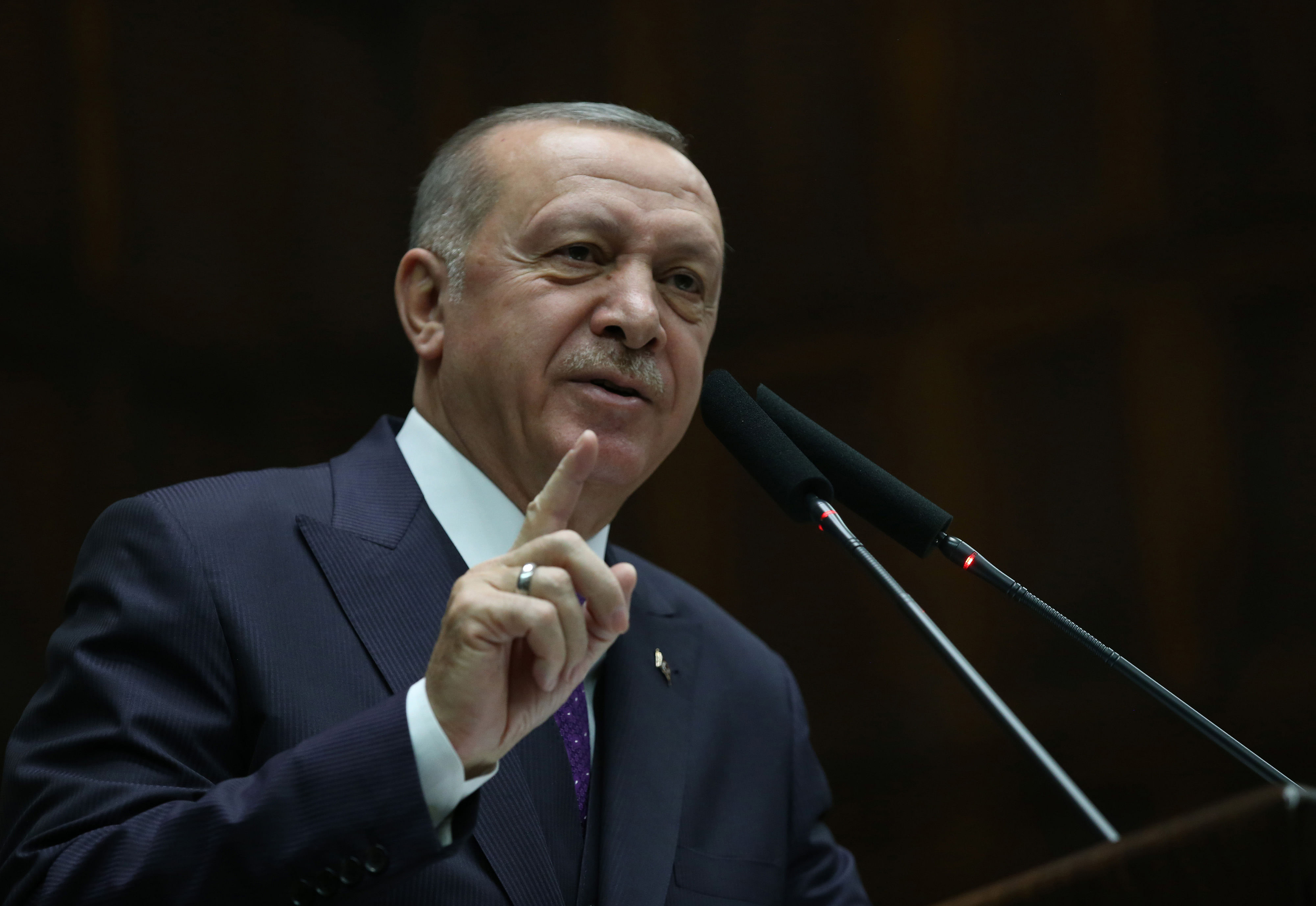 President of Turkey and leader of Justice and Development (AK) Party Recep Tayyip Erdogan. (AFP Photo)