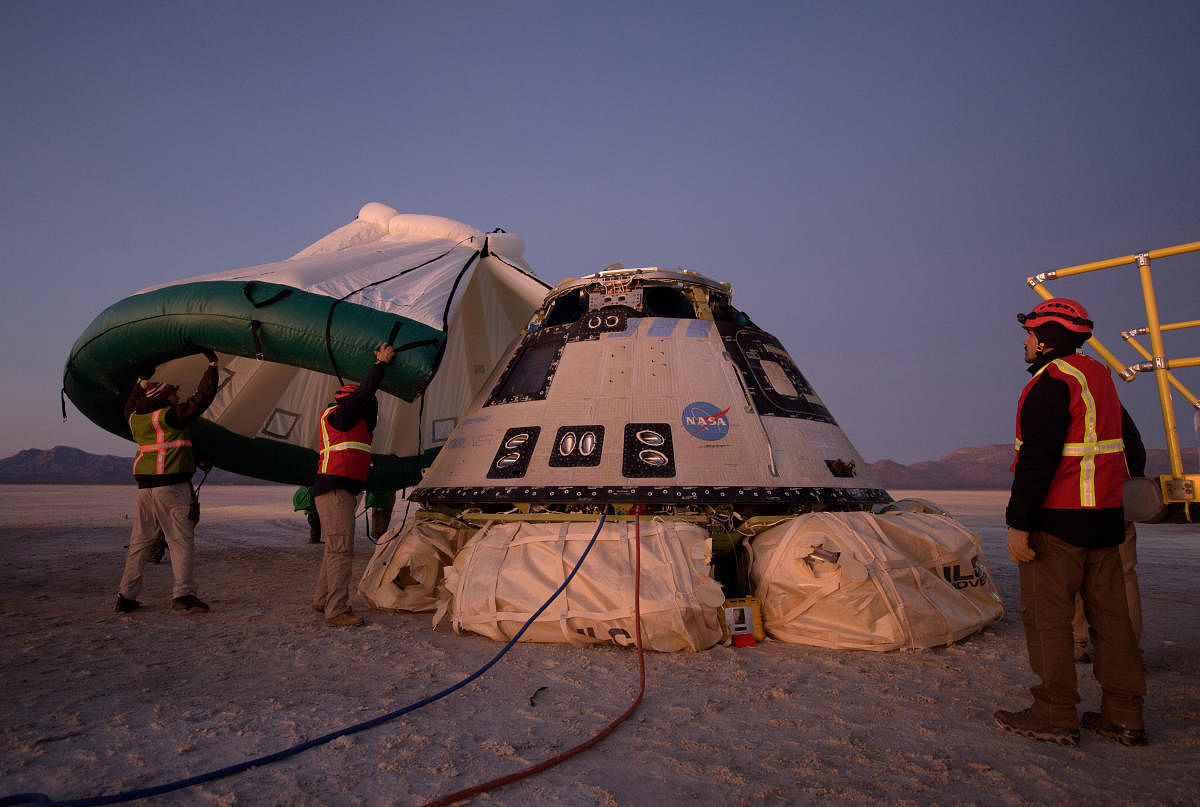 Boeing CST-100 Starliner capsule lands at White Sands. Reuters/NASA/Bill Ingalis