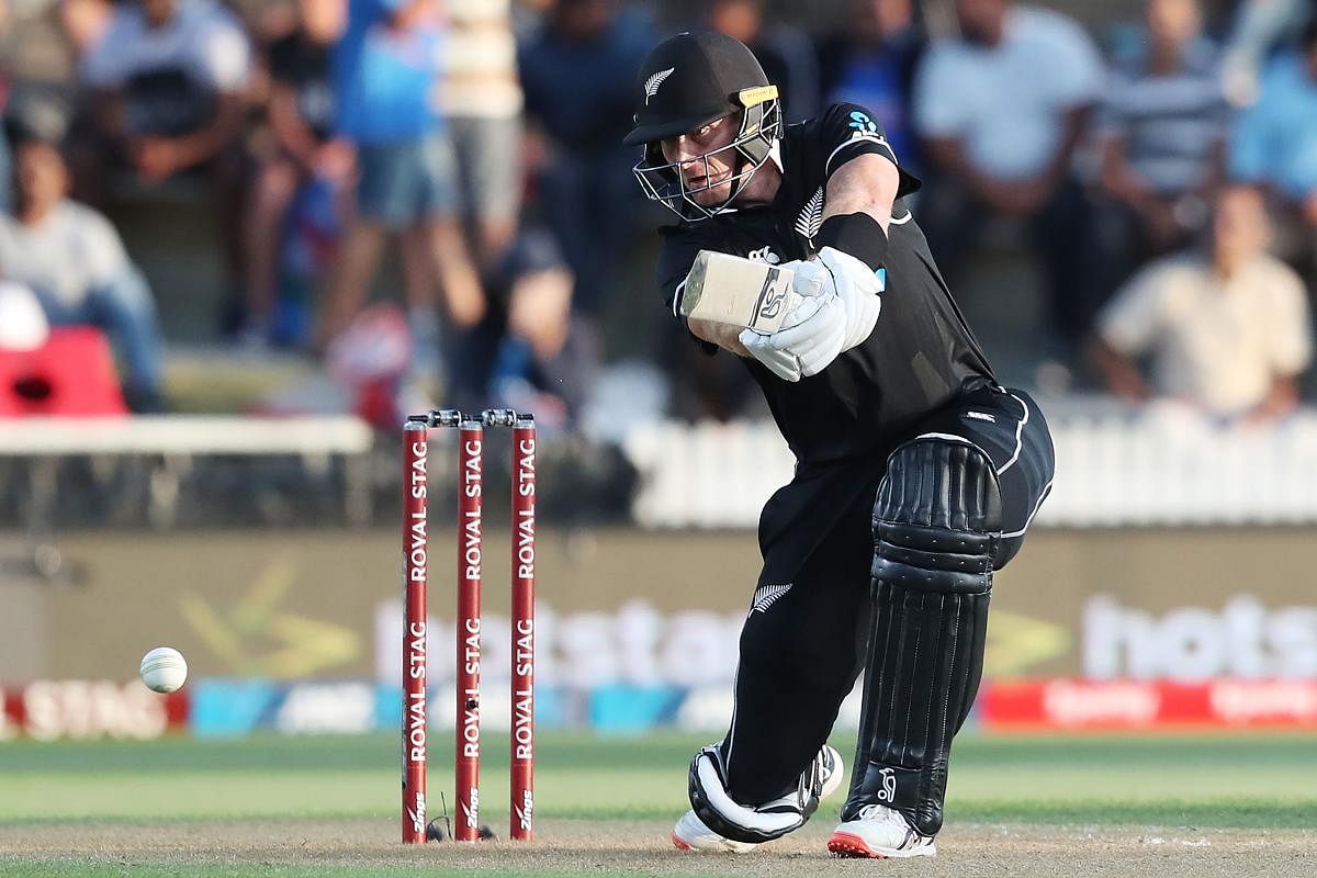 Guptill scored a run-a-ball 79 and alongwith his opening partner Herny Nicholls (41) shared a 93-run partnership but the hosts suffered a collapse, losing five wickets for 26 runs to slip to 197 for 8 at one stage. AFP photo