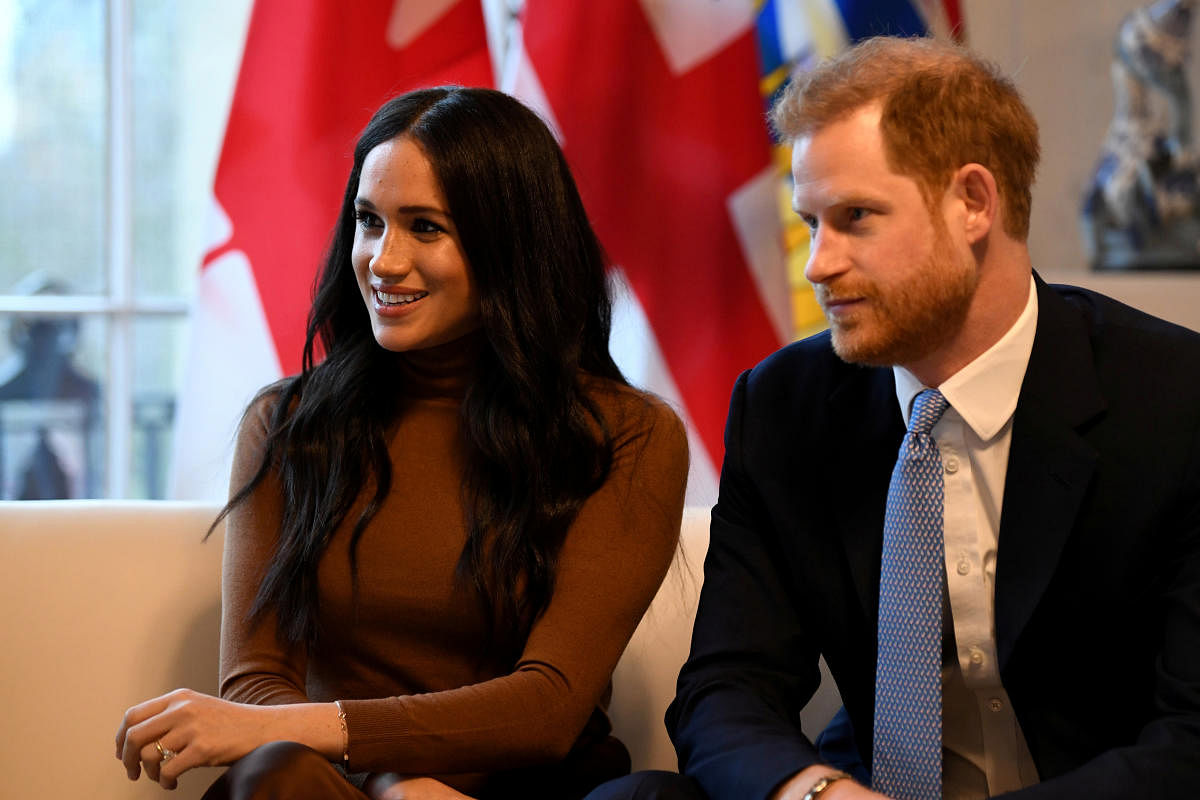 Britain's Prince Harry and his wife Meghan, Duchess of Sussex visit Canada House in London, Britain January 7, 2020. (Reuters photo)