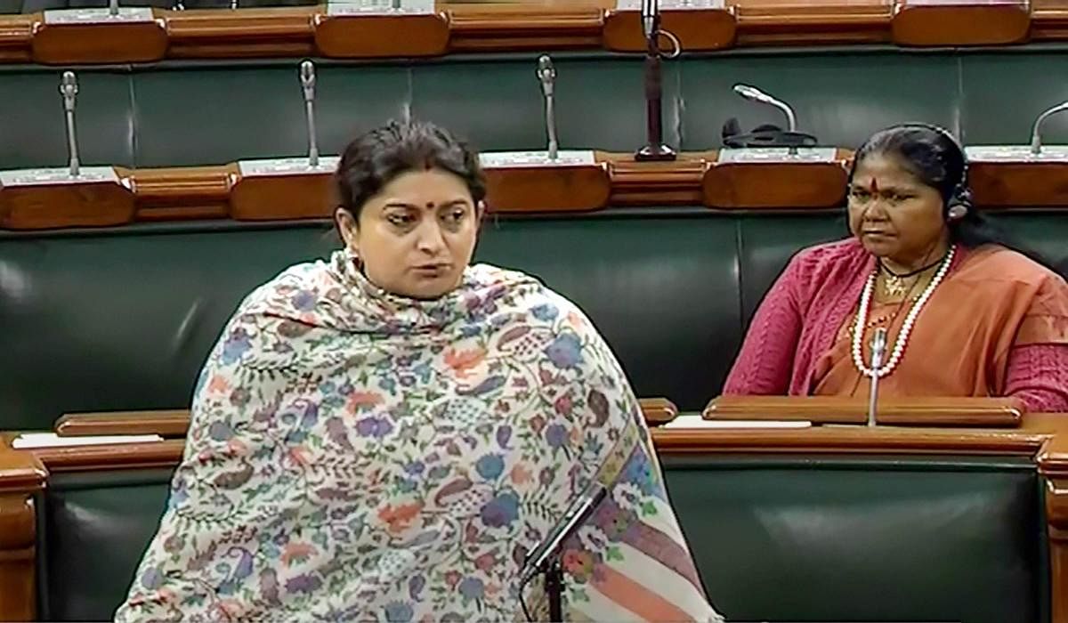 Intervening in the debate on the Union Budget, Irani said even when she was not representing Amethi in Lok Sabha, the prime minister gave the constituency a new production line to manufacture the latest AK-203 assault rifles. Credit: PTI Photo