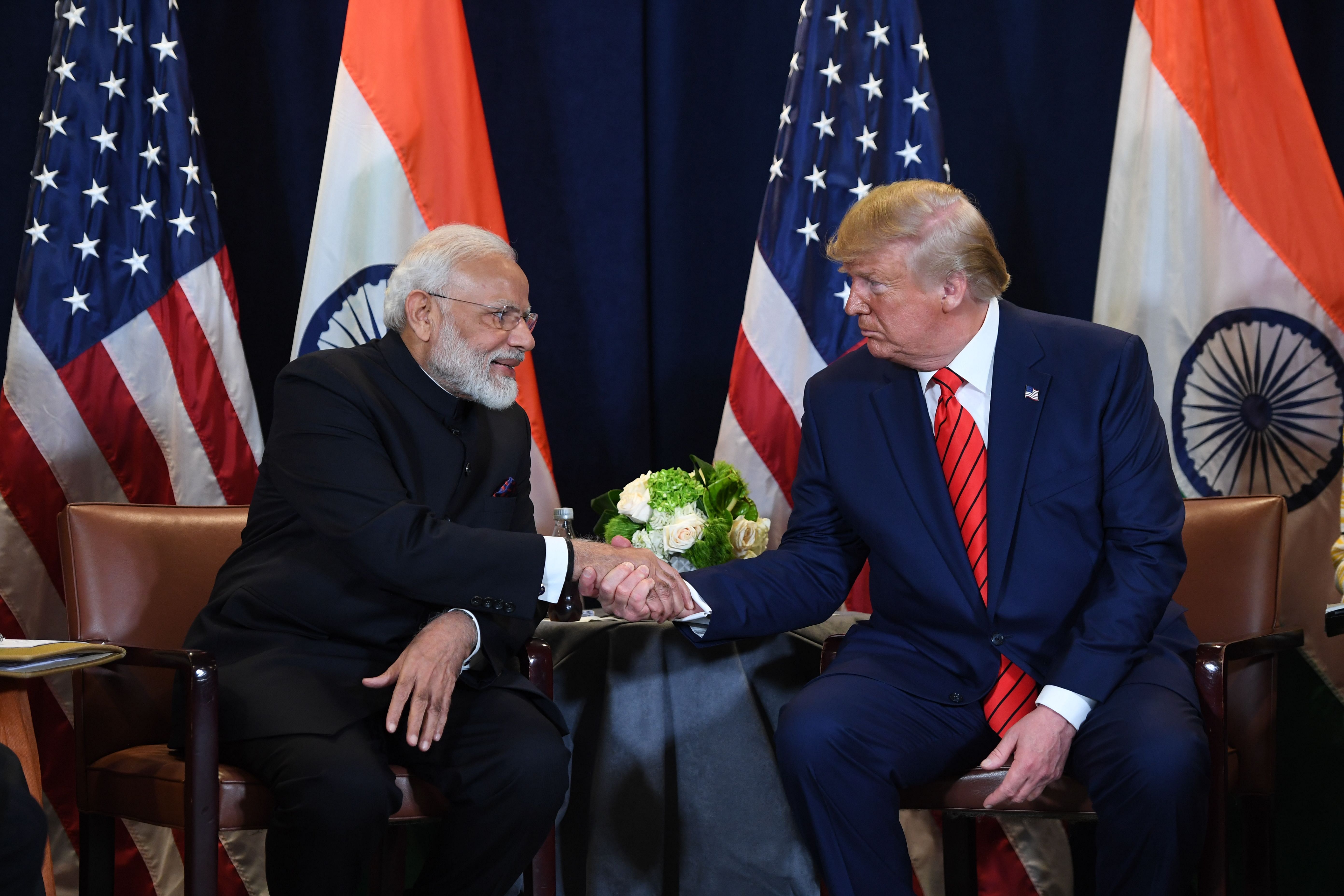 US President Donald Trump and Indian Prime Minister Narendra Modi. (AFP Photo)