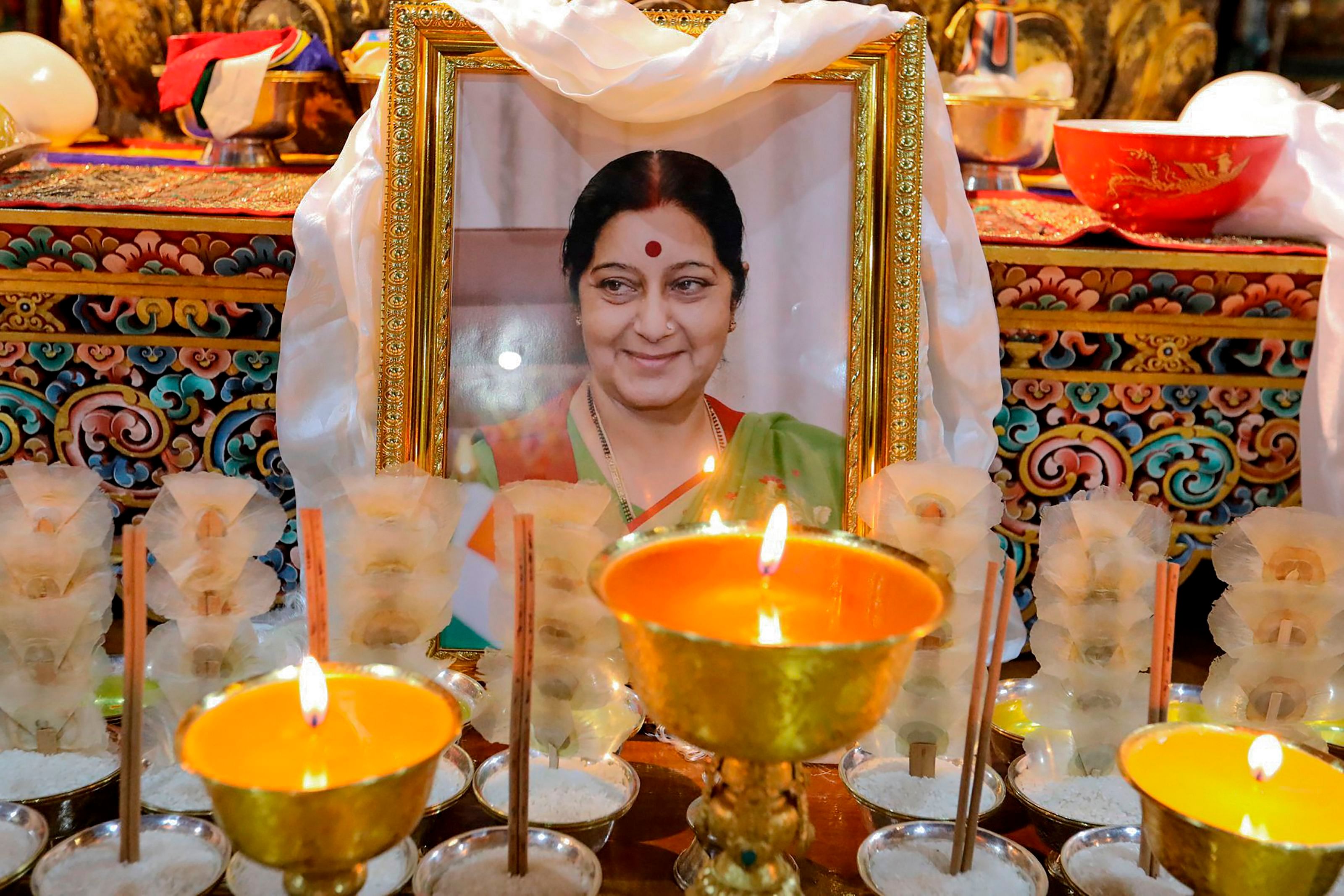 Former Indian foreign minister Sushma Swaraj. (AFP Photo)