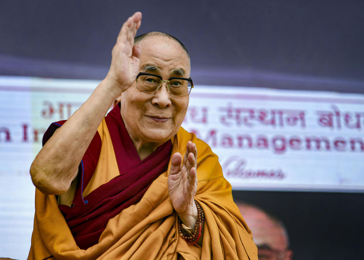 Referring to the Happiness Curriculum for government schools in Delhi, the Dalai Lama said he has a deep admiration for the efforts the AAP government has made towards "shaping better, happier human beings with improved values". Credit: PTI Photo