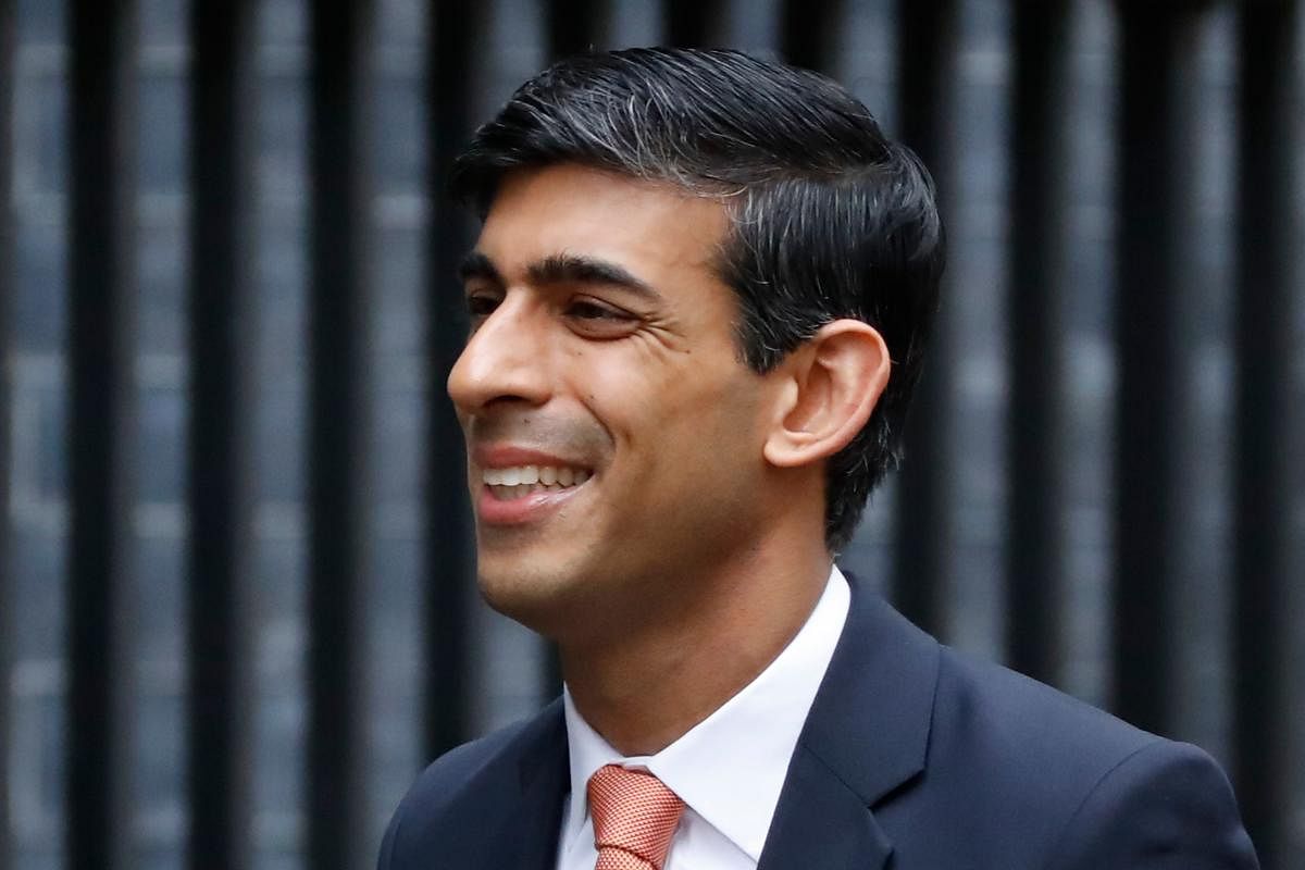 Britain's Chief Secretary to the Treasury Rishi Sunak arrives at 10 Downing Street in central London on February 13, 2020 as the prime minister reshuffles his team. (AFP Photo)