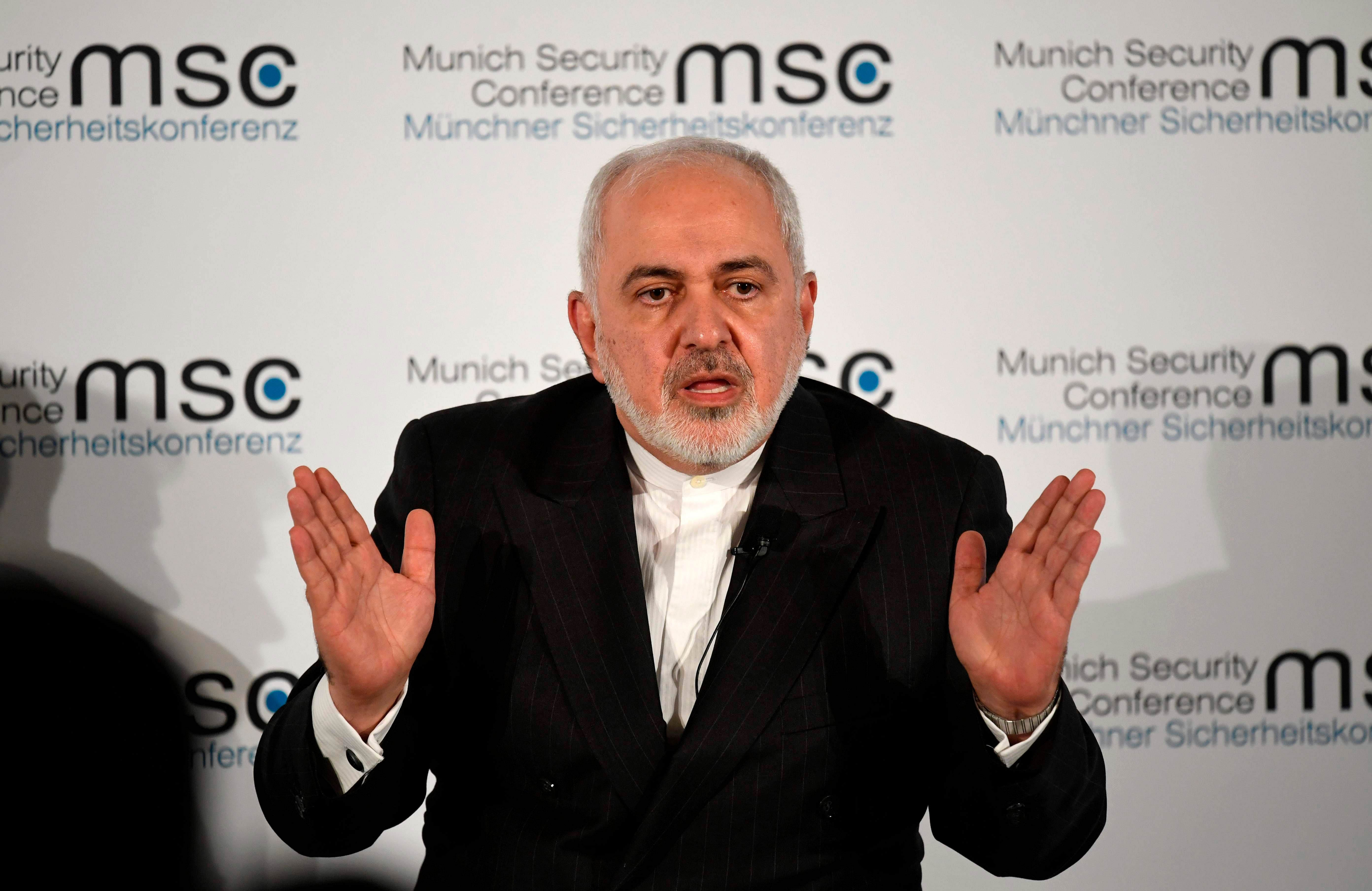 Iran's Foreign Minister Mohammad Javad Zarif takes part in the panel discussion 'A conversation with Iran' during the 56th Munich Security Conference (MSC) in Munich. (Credit: AFP Photo)