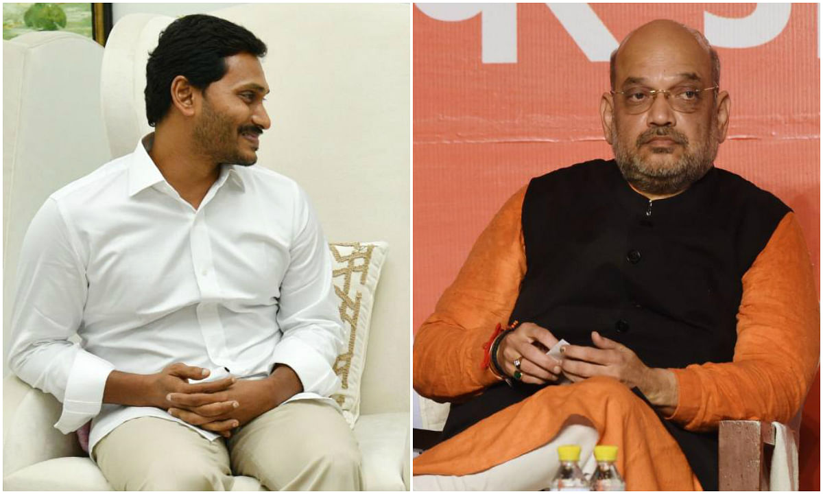 Andhra Pradesh Chief Minister Y S Jaganmohan Reddy (L) Union Home Minister Amit Shah (R) (AFP Photos)