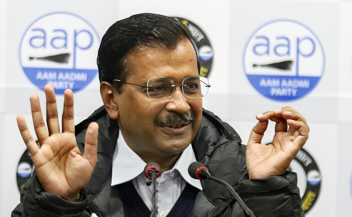 Arvind Kejriwal is taking the oath as the CM for the third time. (PTI File Image)