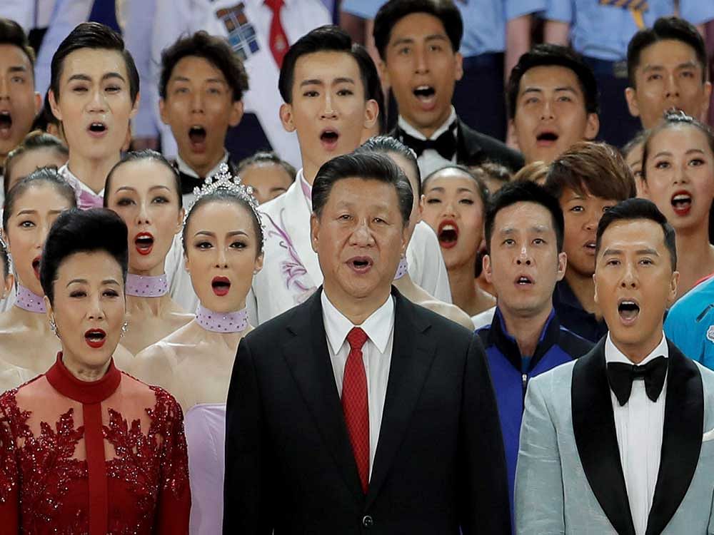China's President Xi Jinping led lavish celebrations to mark 20 years since the politically divided city was handed back to China by Britain. AP/PTI Photo