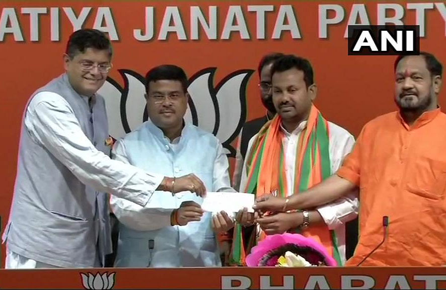 Odisha MLA Prakash Chandra Behera on Sunday joined the BJP after being with the Congress for 20 years, with Union minister Dharmendra Pradhan saying his presence will help the party bring about changes in Odisha under Prime Minister Narendra Modi's leadership. ANI photo