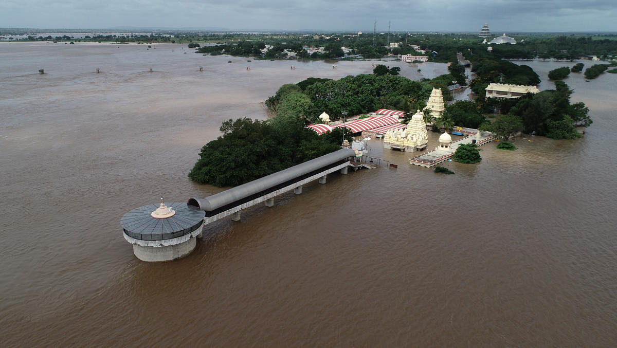 A file photo of Kudalasangama during last year's floods. 