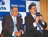 Tata Steel MD H M Nerurkar with CFO Koushik Chatterjee