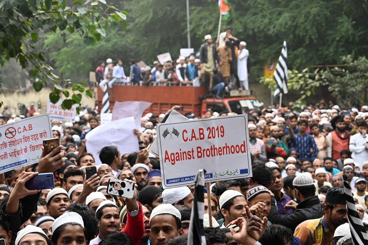 Protest against Citizenship Amendment Bill (CAB) in New Delhi (AFP Photo)