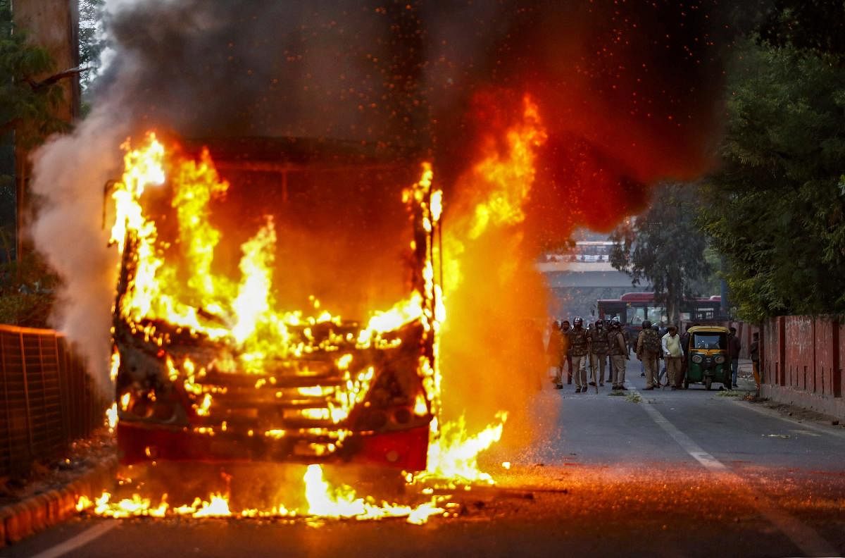 The court also asked as to how buses were burnt during the protests. Photo/PTI
