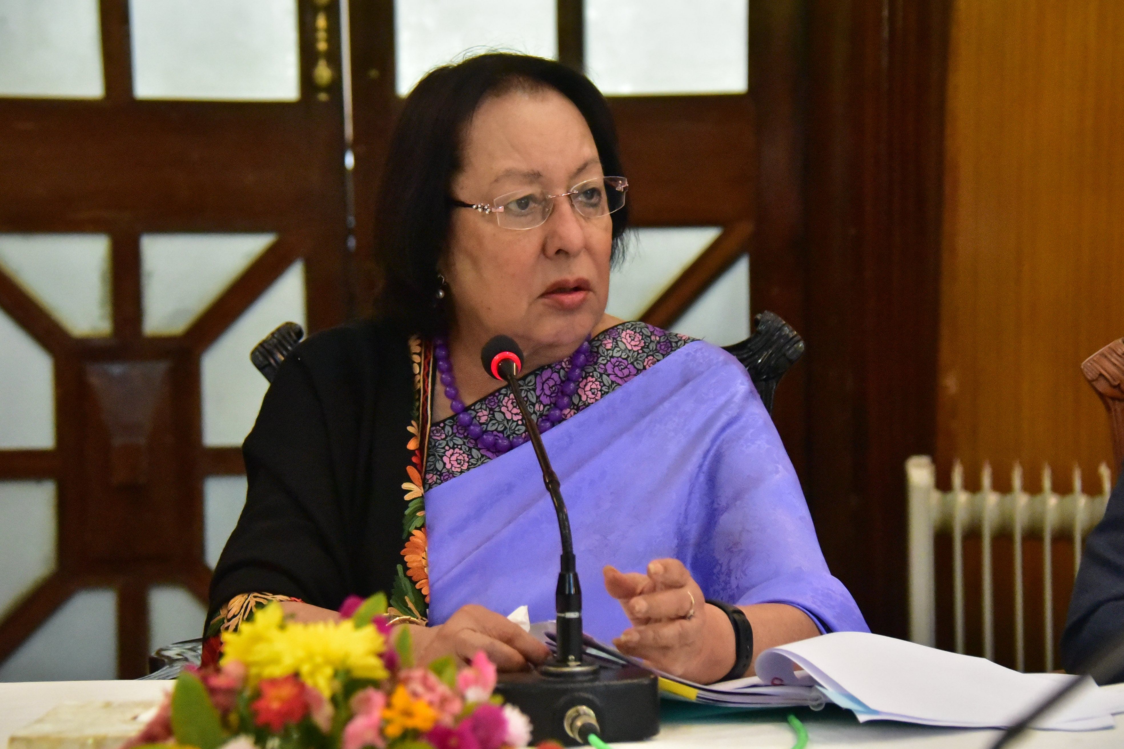 Manipur Governor Najma Heptulla was on her way to board a flight to Lakshadweep from the Nedumbassery airport when the incident occurred. Photo/Twitter (@nheptulla)