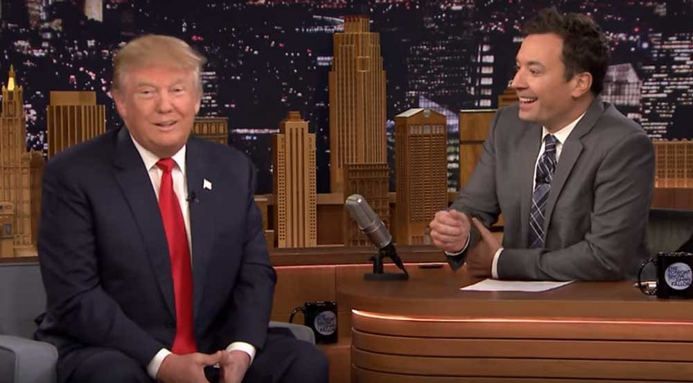 Fallon said he received a lot of flak for messing up Trump's hair and that he did not indulge in the act to "'normalize' him or to say I believe in his political beliefs". (Screengrab)
