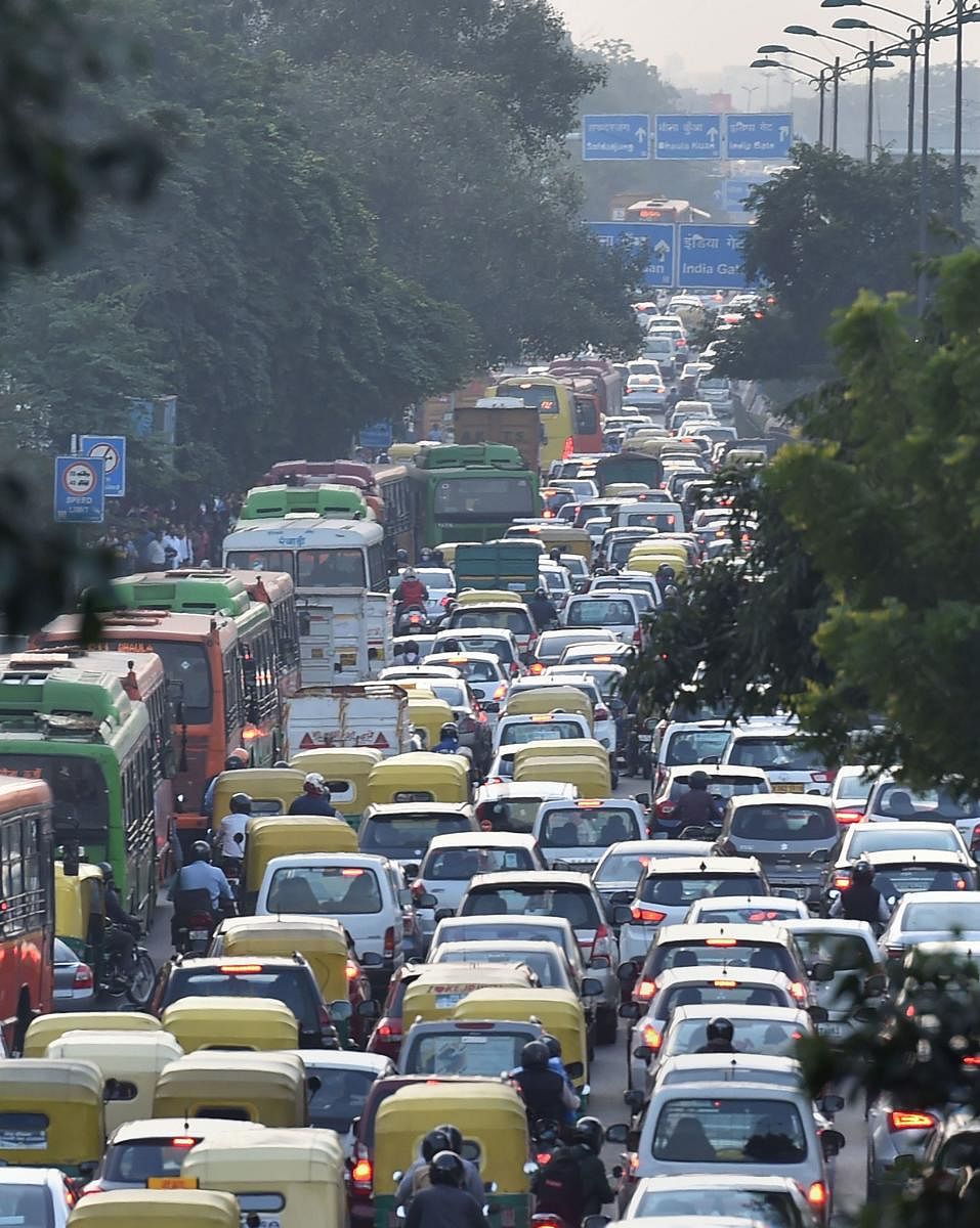 Traffic is heavy in the carriageway from Delhi Gate to GPO due to Swabhiman Rally, the police said.  Traffic is also affected on the Subhash Marg, Peeli Kothi, Shyama Prasad Mukherjee Marg, Red Fort and Old Delhi Railway Station. Photo/PTI