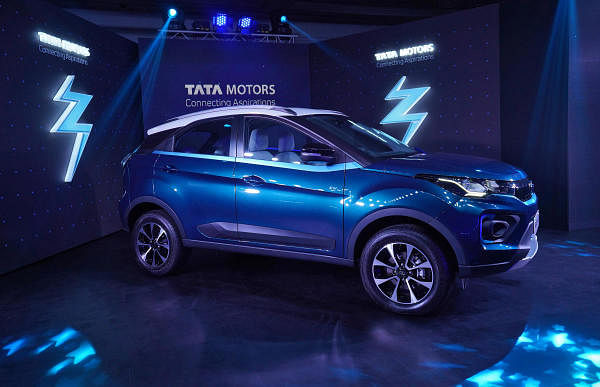 Tata Motors' electric sport-utility vehicle (SUV) Nexon EV is displayed during its launch in Mumbai, India, January 28, 2020.  (Reuters Photo)