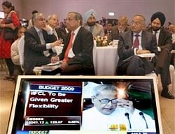 Industrialists during the CII viewing session of Annual Budget-2009-10, in New Delhi on Monday. PTI