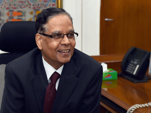 'Tax simplification figured quite a lot...on the direct taxation, both corporate and personal income tax on simplifying, reducing exemptions, bringing down tax rate and aligning tax system to make India competitive with international destination,' Niti Aayog Vice Chairman Arvind Panagariya told reporters. PTI file photo