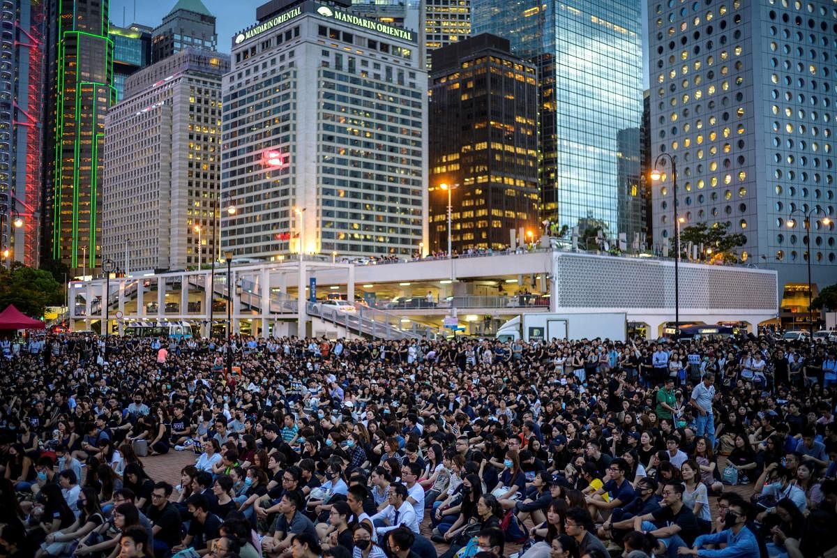 A file AFP photo of Hong Kong protest. 