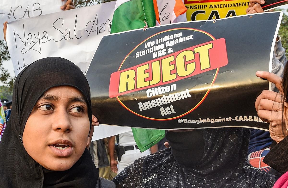 The recalibration of the strategy by the political parties does reflect the growing unease over the CAA protest taking a secular character going beyond the limits of Left parties and Muslims. Photo/PTI
