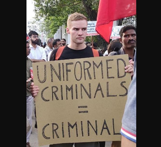 Pursuing M. Sc (Physics)  at IIT-M since July 2019, Lindenthal is a student of the Technical University of Dresden and took part in protests against CAA inside the campus and in Valluvar Kottam last week. Pictures of him holding placards at the protests were widely shared in social media. 