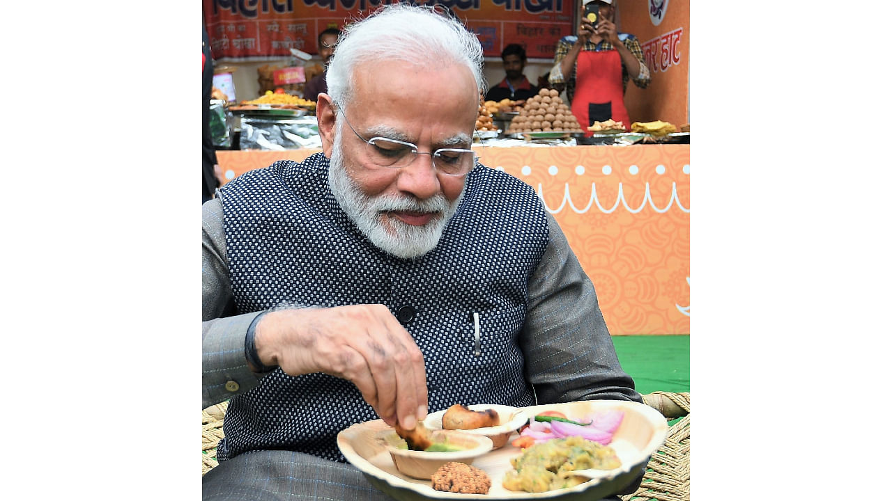 Prime Minister Narendra Modi indulged in scrumptious regional food during his visit. (Twitter Image/@narendramodi/@narendramodi)
