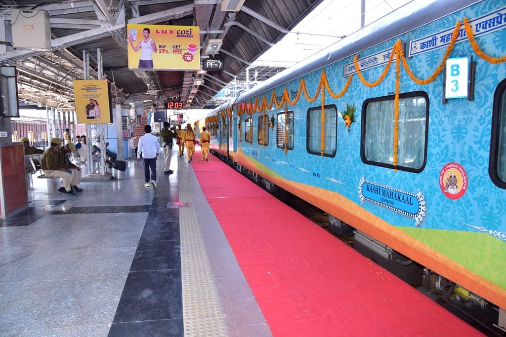 The Kashi Mahakal Express train will operate thrice a week between Varanasi and Indore, once via Prayagraj (Allahabad) and twice via Lucknow.  (Credit: Twitter Photo/@piyushgoyal)