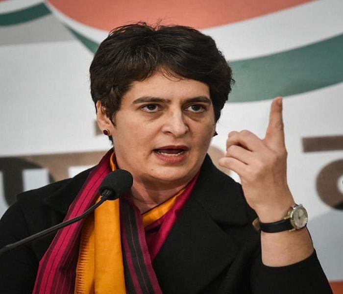 AICC general secretary Priyanka Gandhi Vadra addresses a press conference at the party office in Lucknow, Monday, Dec. 30, 2019. (PTI Photo/Nand Kumar)