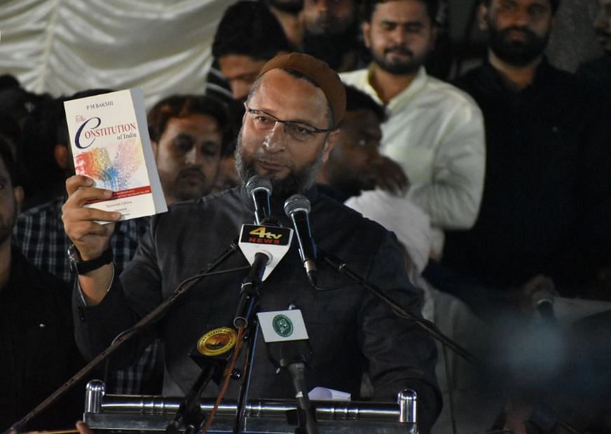 The PM is "hell-bent on destroying the Constitution", AIMIM Chief Asaduddin Owaisi said. Photo/Twitter (@aimim_national)