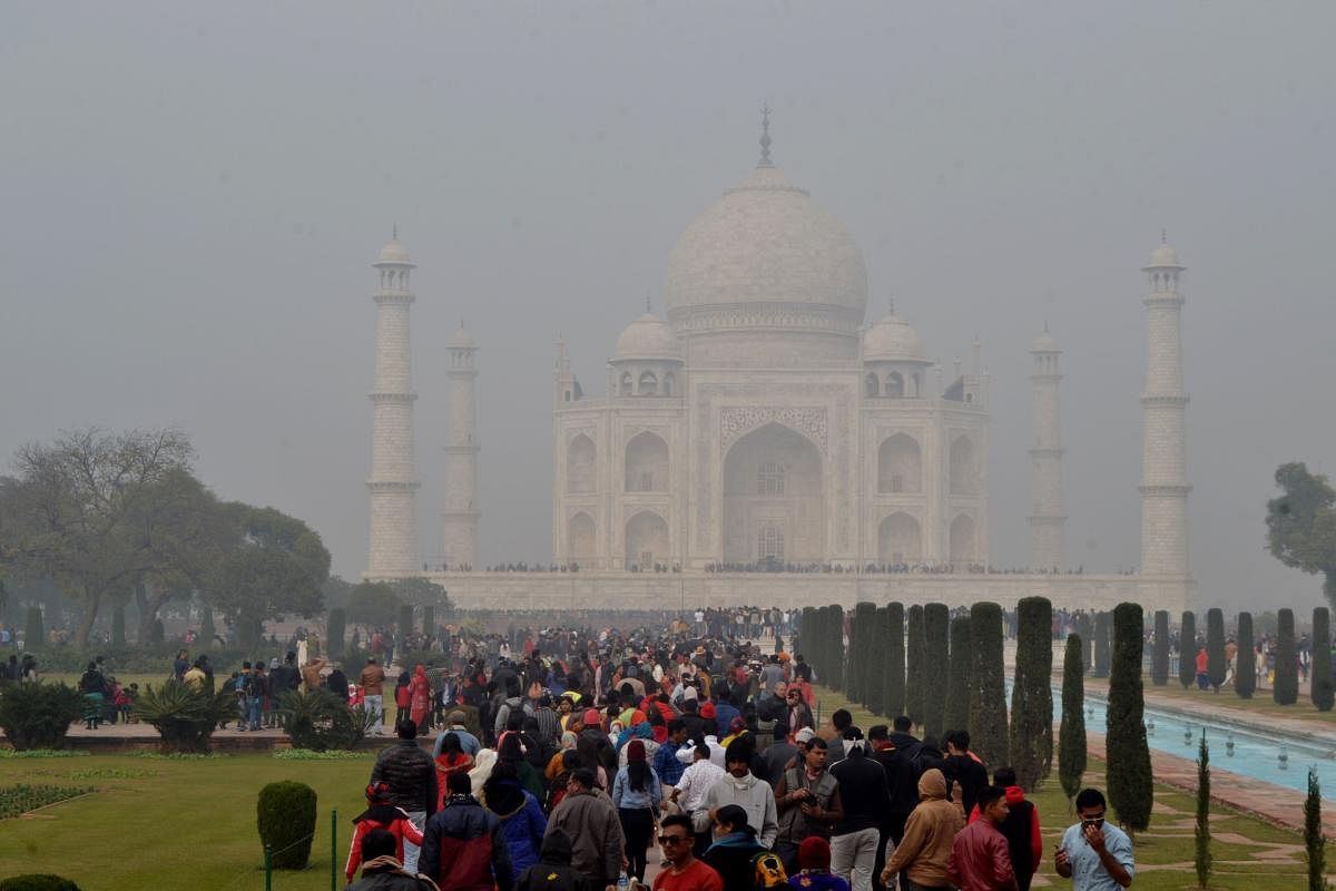 Officials estimate about 200,000 domestic and international tourists cancelled or postponed their trip to the Taj Mahal in the past two weeks, one of the world's most popular tourist attractions. Photo/AFP