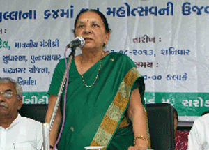 The Supreme Court today pulled up Gujarat Revenue Minister and a trusted aide of Narendra Modi, Anandiben Patel for illegally giving permission to sell agricultural land to a company, saying ''she has ignored that howsoever high you may be, the law is above you''. Photo taken from official website.