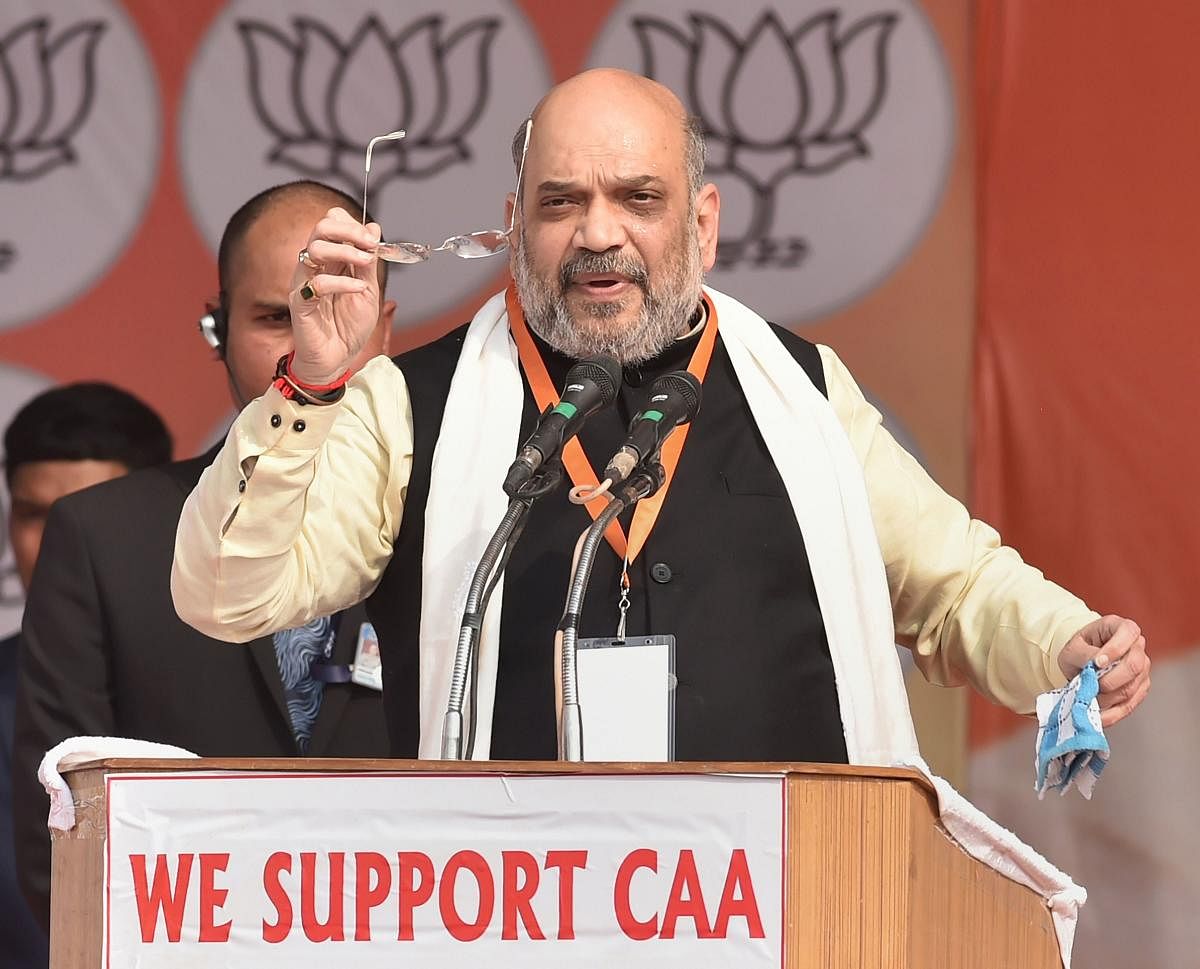 Shah also accused the Congress of delaying the construction of the Ram Temple in Ayodhya. (PTI Photo)