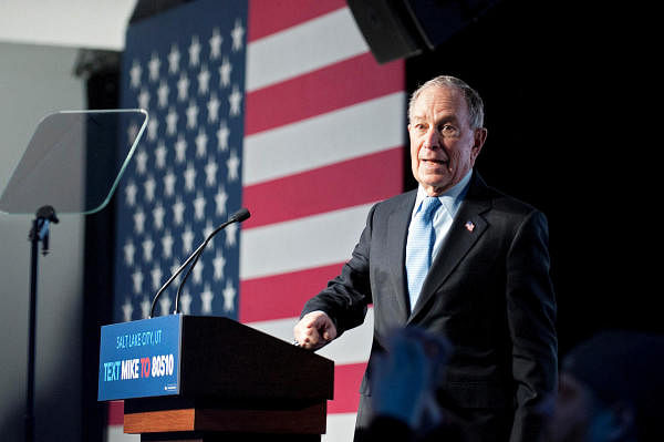 Democratic presidential candidate Mike Bloomberg holds a campaign rally in Salt Lake City. (Reuters Photo)