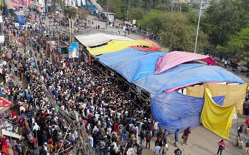 A view of the ongoing agitation against CAA and NRC, at Shaheen Bagh. (PTI Photo)