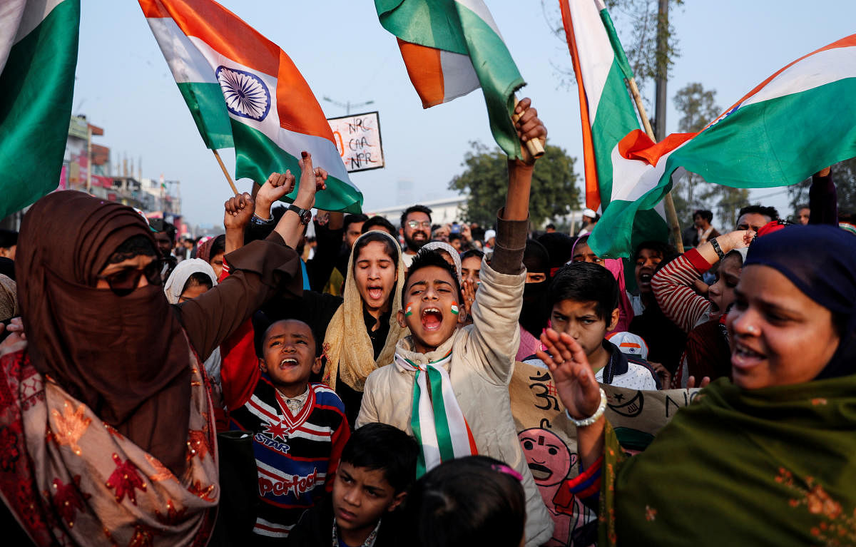 Thousands of people, including women and children, are protesting for over a month at Shaheen Bagh and nearby Jamia Millia Islamia to oppose the Citizenship (Amendment) Act protests (CAA) and the National Register (NRC). Credit: Reuters