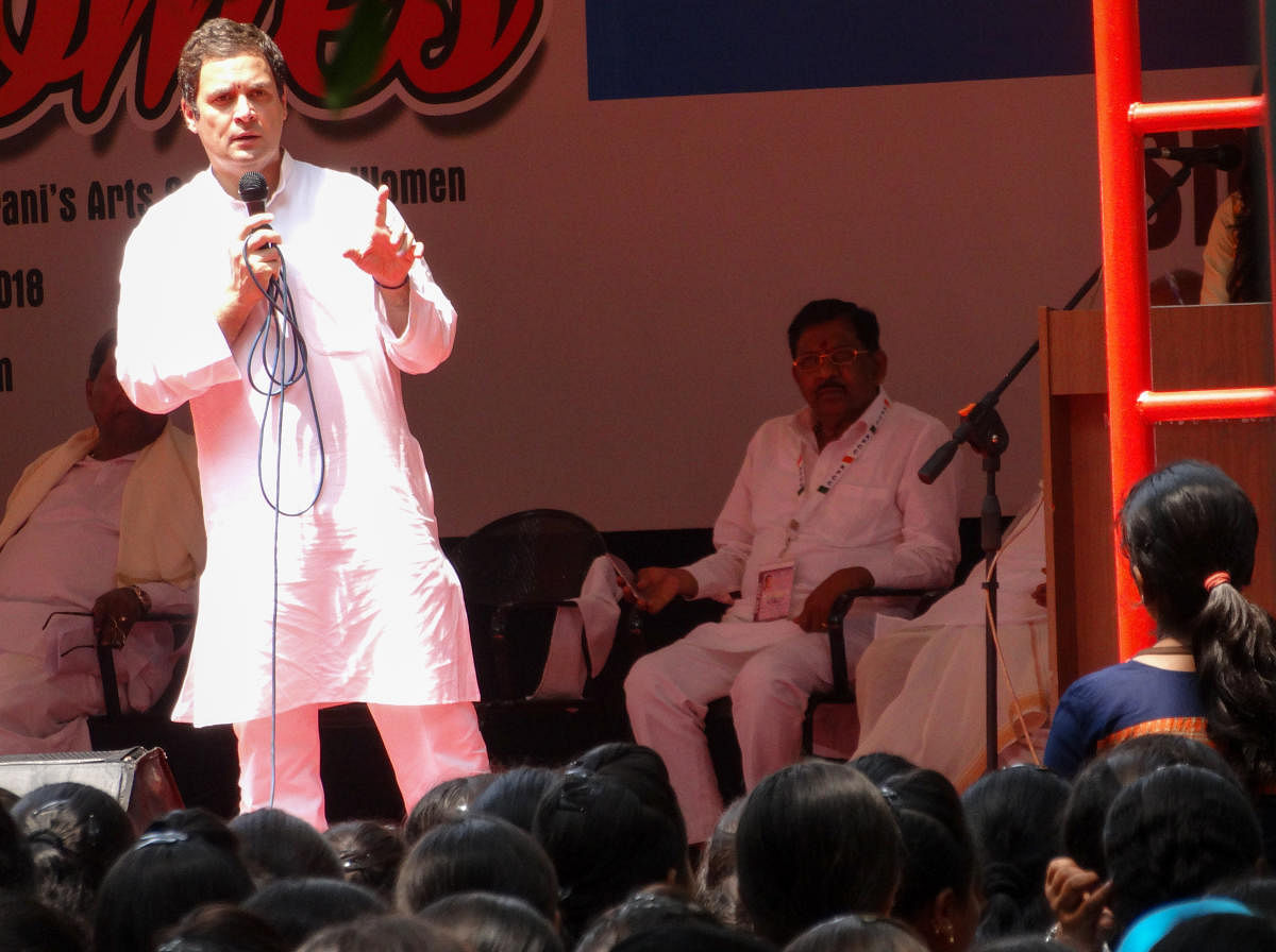 Rahul Gandhi said transparency alone can check corruption and black money and the Congress government had taken certain steps like Right to Information. DH Photo