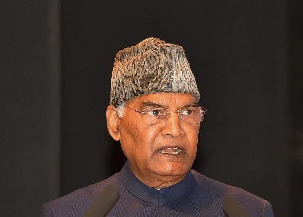 President Ram Nath Kovind addresses during the National Voters' Day function, in New Delhi, Saturday, Jan. 25, 2020.(PTI Photo)