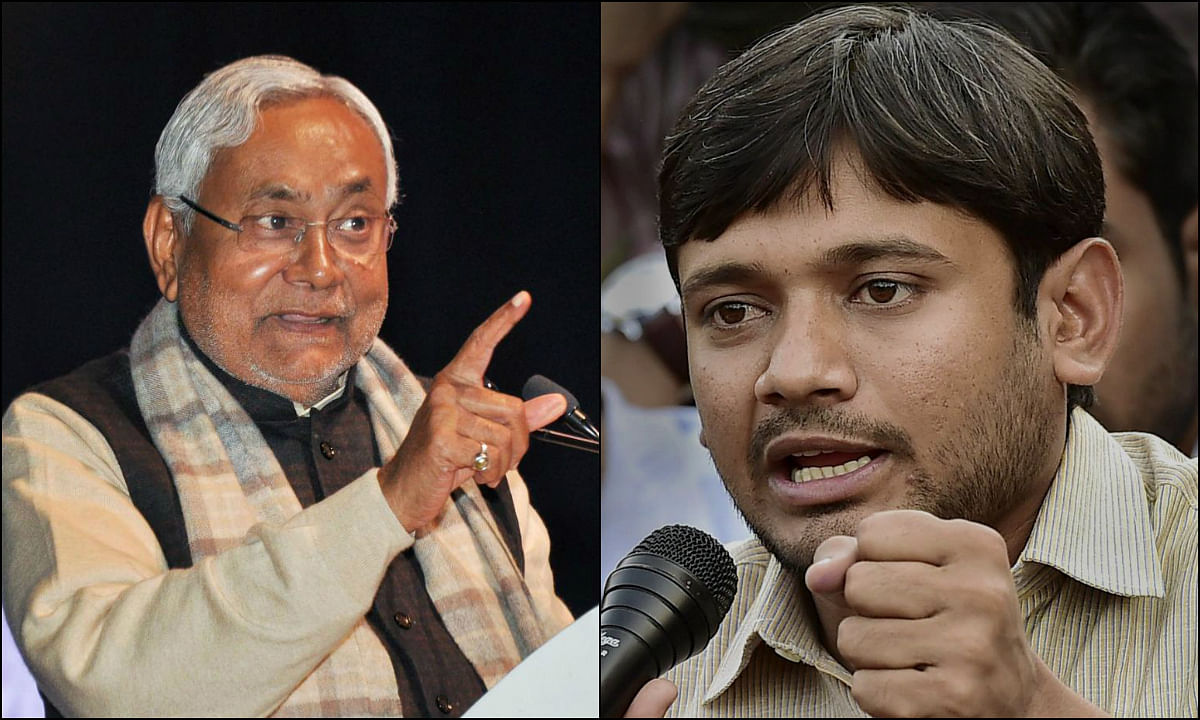 Bihar Chief Minister Nitish Kumar (L) and CPI leader Kanhaiya Kumar (R)