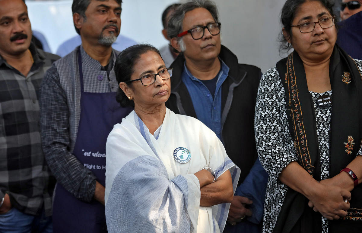 Banerjee said protesting against the decisions of the Centre doesn't make opposition parties anti-national and iterated that she will not implement CAA, NRC or NPR in the state. Credit: Reuters Photo