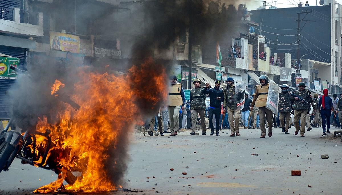 A view of anti-CAA protests. (PTI Photo)