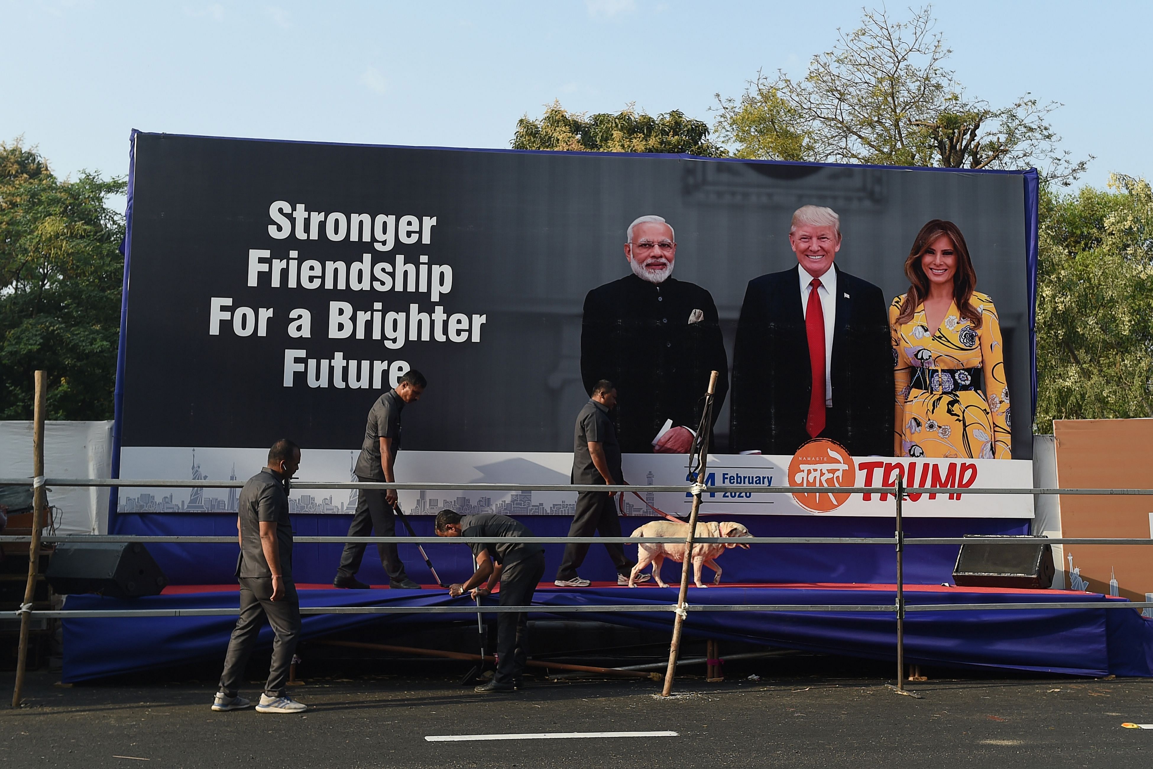 "They've been hitting us very, very hard for many, many years," Trump said before his trip. (Credit: AFP Photo)