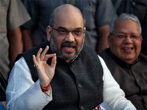 Shah, who arrived in the morning, has been busy holding meetings with state BJP leaders and ministers at his house. File Photo