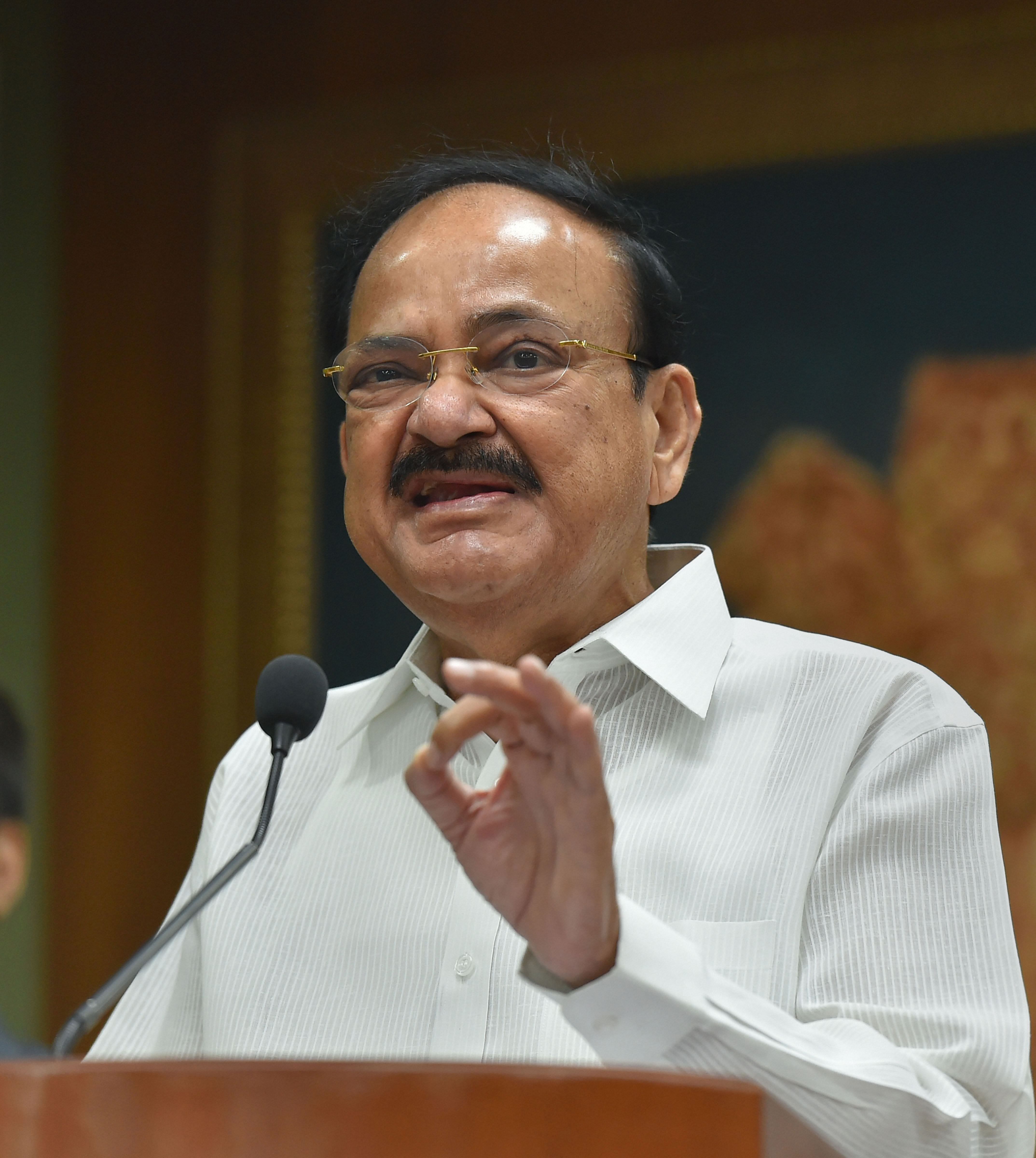 "Naidu said what was required today was the destroying of various evils. We have to preserve this great culture of this great civilization. We have to pass it on to our future generations," he said.  (Credit: PTI Photo)