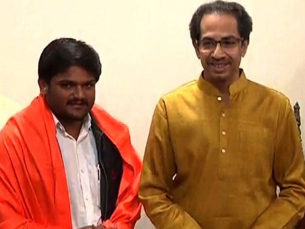 Hardik, who was in Mumbai to attend a series of events, met Sena president Uddhav Thackeray and after the meeting spoke of his deep respect for party founder Balasaheb Thackeray. Twitter image.