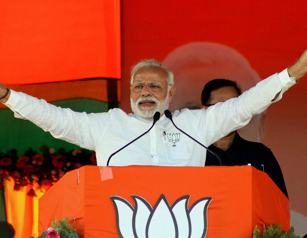 The party cannot afford a poor show in state elections as Modi gained popularity in the country on the 'Gujarat model of development', following which the voters in the country elevated him to the chair of Prime Minister in 2014. PTI file photo