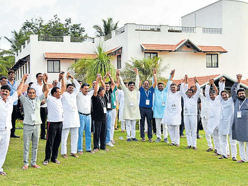 The first batch of 10 MLAs will take the 4 am flight to Anand in Gujarat and the remaining will take the 12.30 pm flight the same day. DH File Photo