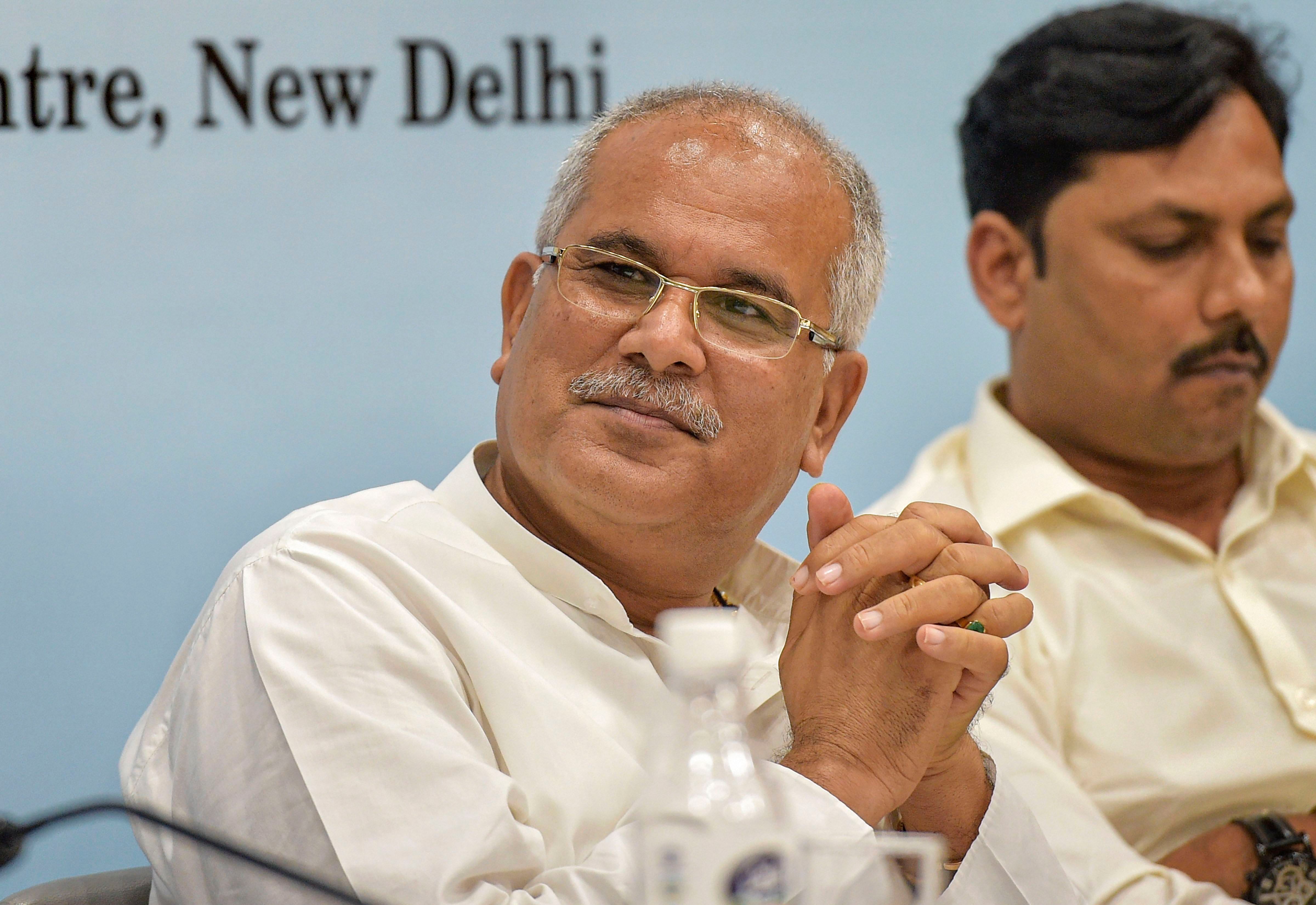 Chhattisgarh Chief Minister Bhupesh Baghel during his address to thinkers, policy analysts and diplomats at India International Centre (IIC), New Delhi. (PTI Photo)